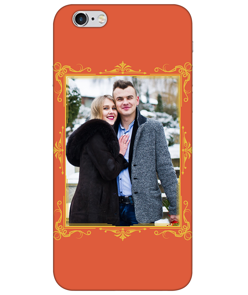 Royal Photoframe With Salamander Orange Background Customised Standard Mobile Cover in Material SOFT SILICONE