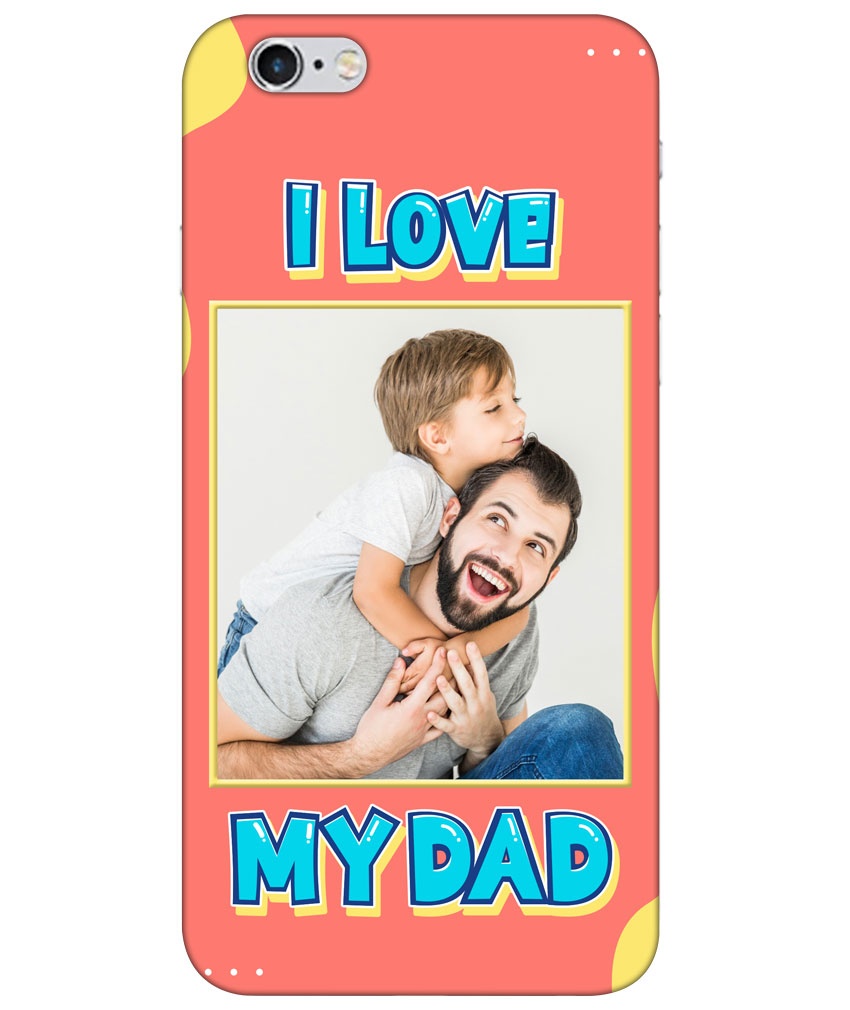 I Love My Dad Message With Orange Background Customised Standard Mobile Cover