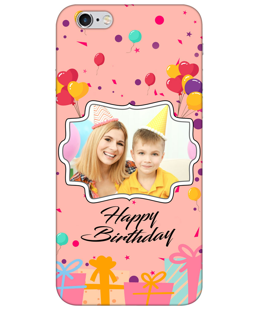 Happy Birthday Design With Peach Pink Background Customised Standard Mobile Cover