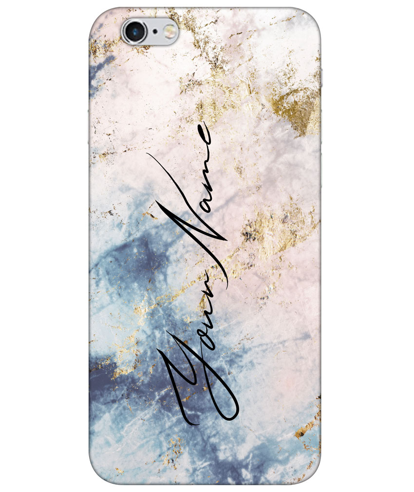 Your Name Grey Beige Marble Texture Customised Standard Mobile Cover