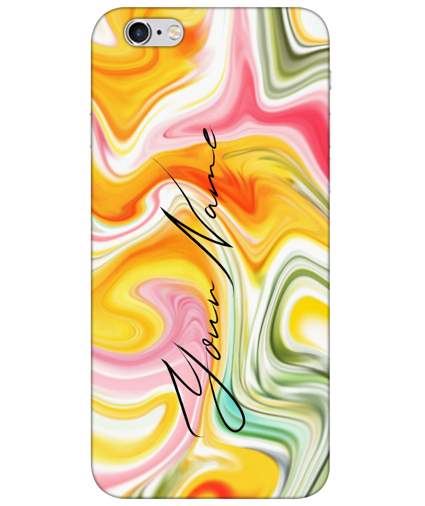 Your Name Multicolor Liquid Marble Artwork Customised Standard Mobile Cover