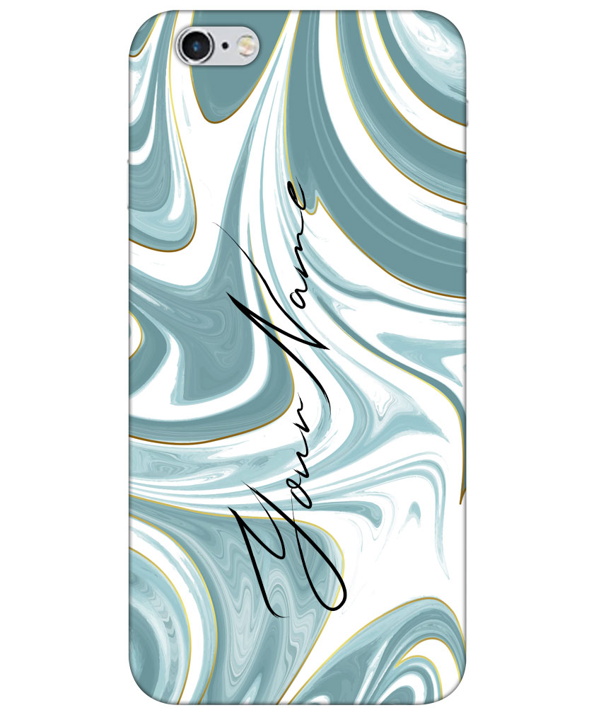 Your Name White Blue Abstract Paintmix Design Customised Standard Mobile Cover