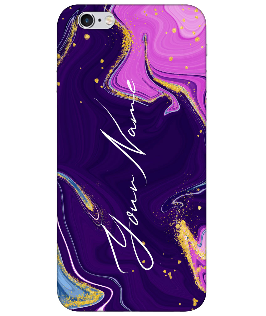 Your Name Magenta Purple Liquid Marble Artwork Customised Standard Mobile Cover