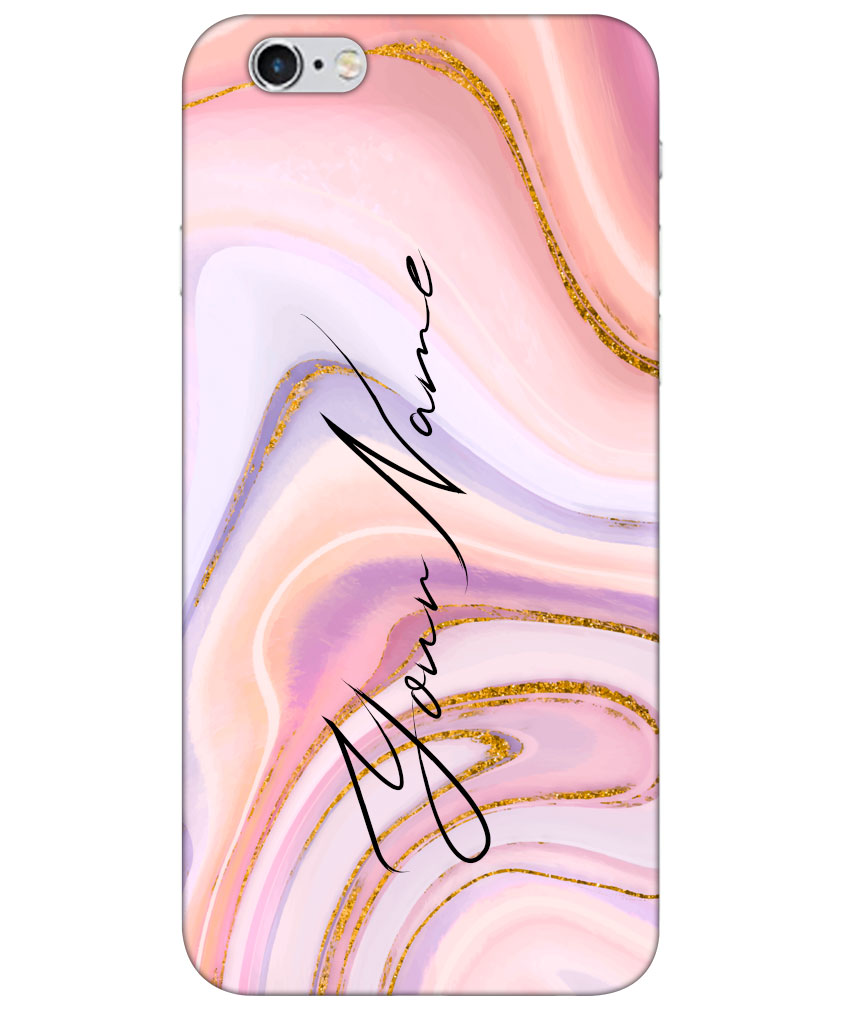 Your Name Pink Purple Liquid Marble Artwork Customised Standard Mobile Cover