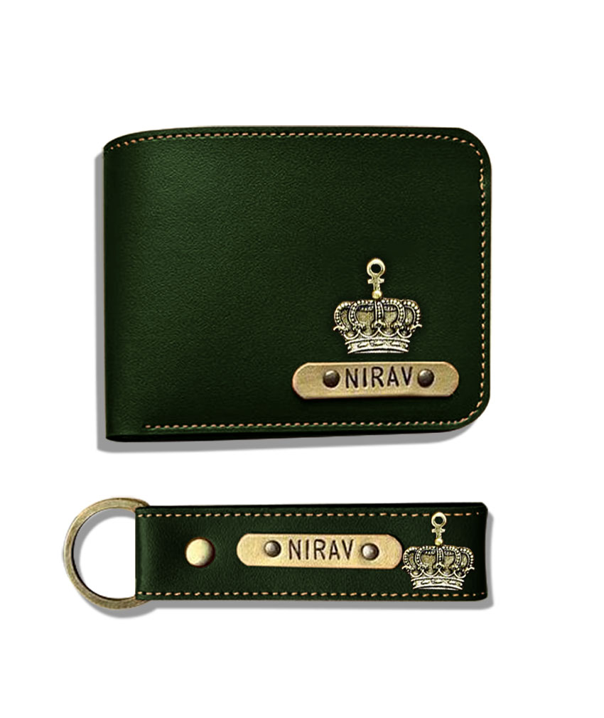 CoolOne Customized Combo of Men’s Wallet & Key Chain – OLIVE GREEN