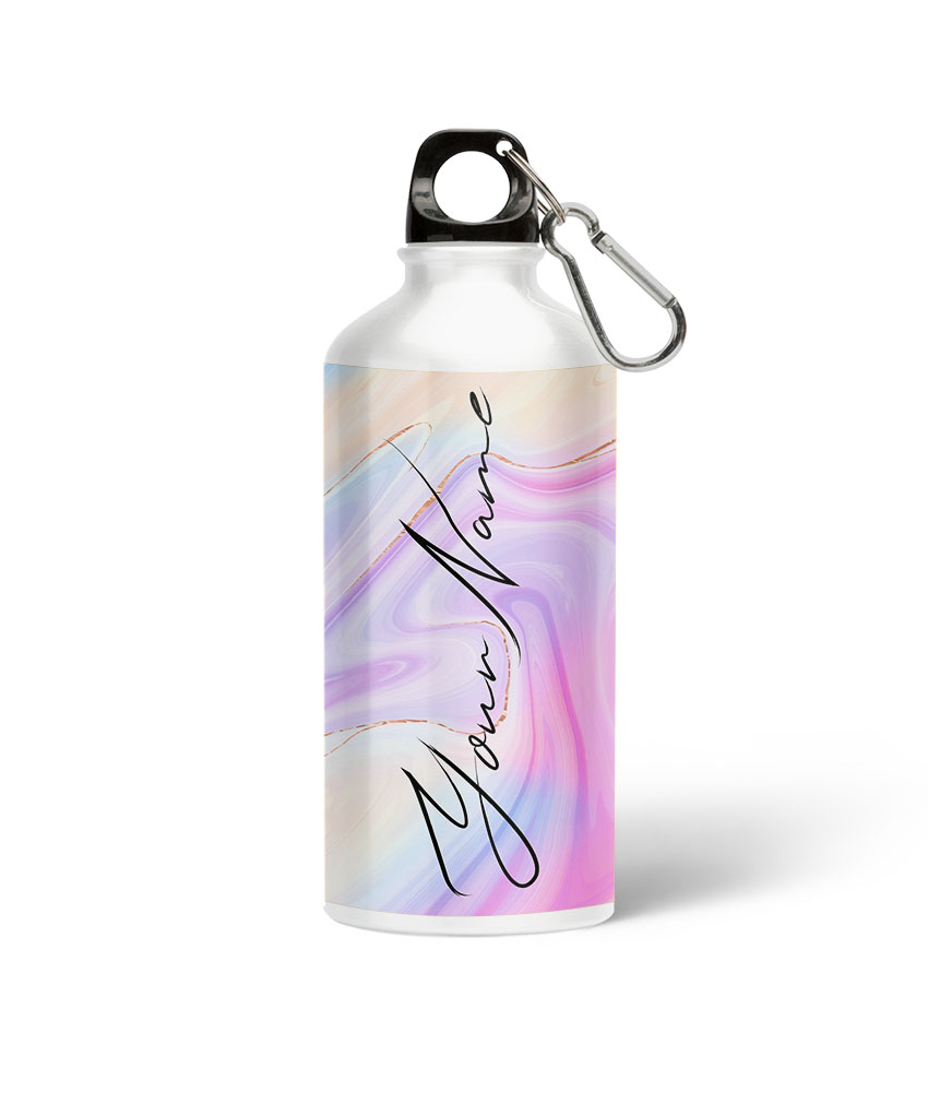 Your Name Multicolor Abstract Paintmix Design Custom Printed Metallic Sipper