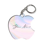 Your Name Multicolor Gradient Liquid Marble Illustration Customised Apple Key Chains