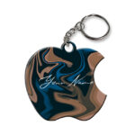 Your Name Blue Brown Paintmix Design Customised Apple Key Chains
