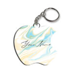Your Name Multicolor Liquid Marble Artwork Customised Apple Key Chains