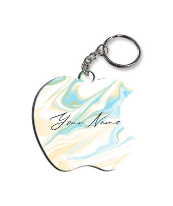 Your Name Multicolor Liquid Marble Artwork Customised Apple Key Chains