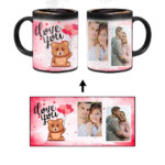 I Love You Message With Red Abstract Background Custom Printed Magic Mug