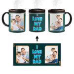 I Love My Dad Message With Green Background Custom Printed Magic Mug