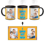 I Love My Dad Message With Yellow Background Custom Printed Magic Mug