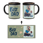 Best Dad Design With Sage Green Background Custom Printed Magic Mug