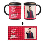 Best Brother Design With Red Pattern Background Custom Printed Magic Mug