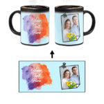 Pinned Photoframe With Orange Dark Purple Gradient Background Custom Printed Magic Mug
