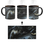 Your Name Grey Black Liquid Marble Artwork Custom Printed Magic Mug