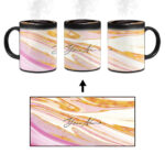 Your Name Golden Pink Liquid Marble Artwork Custom Printed Magic Mug