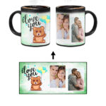 I Love You Message With Green Abstract Background Custom Printed Magic Mug