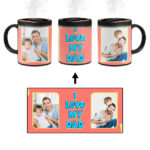 I Love My Dad Message With Orange Background Custom Printed Magic Mug