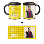 Best Brother Design With Yellow Pattern Background Custom Printed Magic Mug
