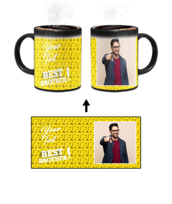 Best Brother Design With Yellow Pattern Background Custom Printed Magic Mug