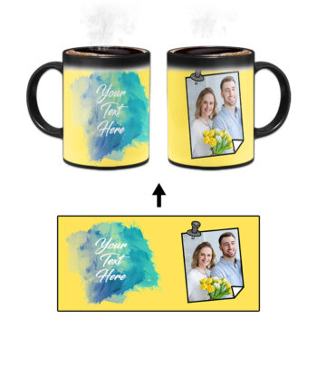 Pinned Photoframe With Teal Ocean Blue Gradient Background Custom Printed Magic Mug