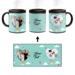 Heart Ballon Photoframe With Blue Sky Background Custom Printed Magic Mug