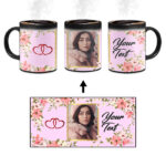 Colorful Flower Print With Blush Pink Background Custom Printed Magic Mug