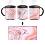 Your Name Pink Purple Liquid Marble Artwork Custom Printed Magic Mug