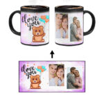 I Love You Message With Lavender Abstract Background Custom Printed Magic Mug