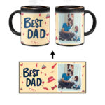 Best Dad Design With Beige Background Custom Printed Magic Mug