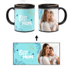 Best Mom Design With Blue Background Custom Printed Magic Mug