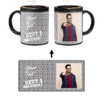 Best Brother Design With Grey Pattern Background Custom Printed Magic Mug