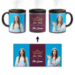 Your Name Queen Crown Design With Blackberry Background Custom Printed Magic Mug