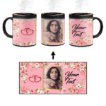 Colorful Flower Print With Blush Pink Background Custom Printed Magic Mug