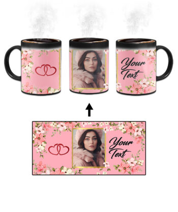 Colorful Flower Print With Blush Pink Background Custom Printed Magic Mug