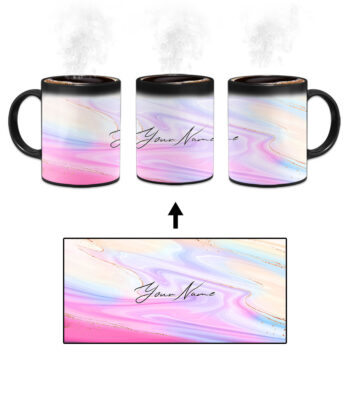 Your Name Multicolor Abstract Paintmix Design Custom Printed Magic Mug