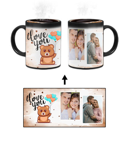 I Love You Message With Peanut Brown Abstract Background Custom Printed Magic Mug