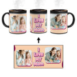 I Love My Mom Message With Desert Sand Background Custom Printed Magic Mug