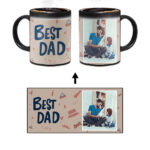 Best Dad Design With Khaki Background Custom Printed Magic Mug