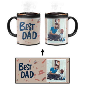 Best Dad Design With Khaki Background Custom Printed Magic Mug