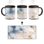 Your Name Grey Beige Marble Texture Custom Printed Magic Mug