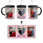 3 Photos Valentine Collage Custom Printed Magic Mug