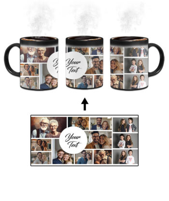 12 Photos Collage Custom Printed Magic Mug