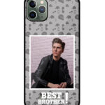 Best Brother Design With Grey Pattern Background Customised Glossy Metal TPU Mobile Cover