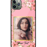 Colorful Flower Print With Blush Pink Background Customised Glossy Metal TPU Mobile Cover