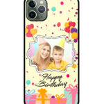 Happy Birthday Design With Yellow Background Customised Glossy Metal TPU Mobile Cover