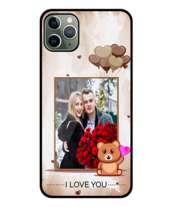 I Love You Message With Peanut Brown Abstract Background Customised Glossy Metal TPU Mobile Cover