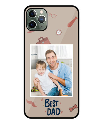 Best Dad Design With Khaki Background Customised Glossy Metal TPU Mobile Cover